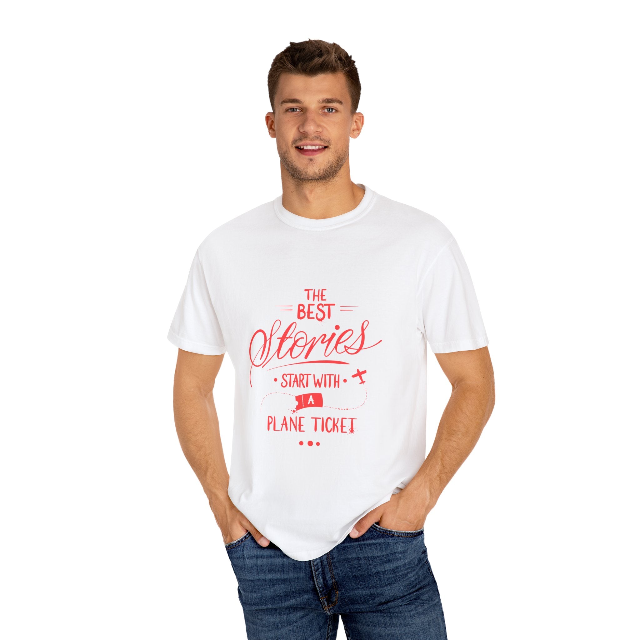 The Best Stories Start with a Plane Ticket | Travel Quote T-shirt