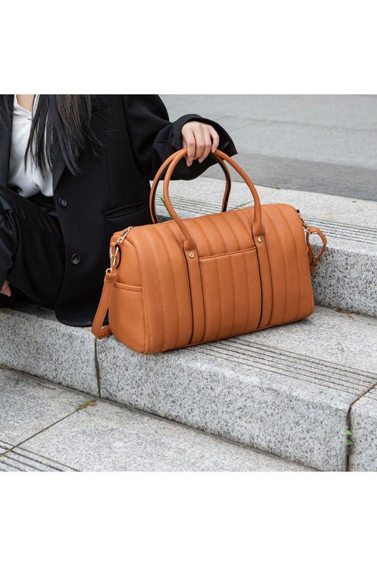 Quilted Weekender Duffle Bag